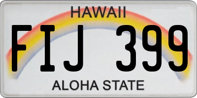 HI license plate FIJ399