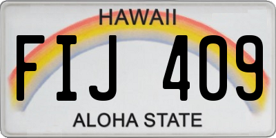 HI license plate FIJ409