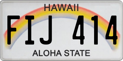 HI license plate FIJ414