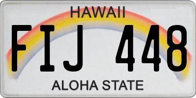 HI license plate FIJ448
