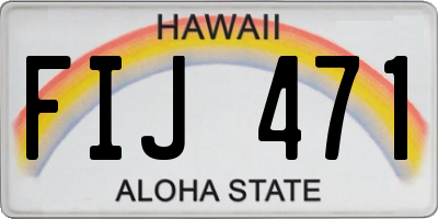 HI license plate FIJ471