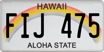 HI license plate FIJ475