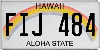 HI license plate FIJ484