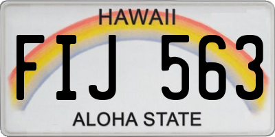 HI license plate FIJ563