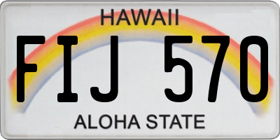 HI license plate FIJ570