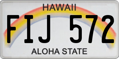 HI license plate FIJ572