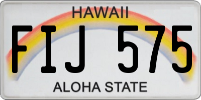 HI license plate FIJ575