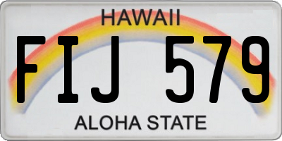 HI license plate FIJ579