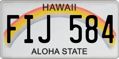 HI license plate FIJ584