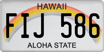 HI license plate FIJ586