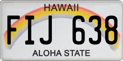 HI license plate FIJ638