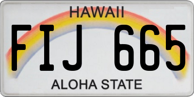 HI license plate FIJ665