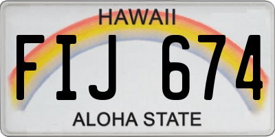 HI license plate FIJ674