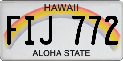 HI license plate FIJ772