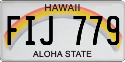 HI license plate FIJ779