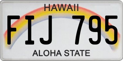 HI license plate FIJ795