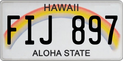 HI license plate FIJ897