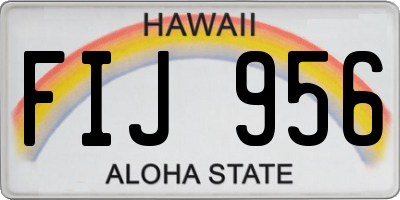 HI license plate FIJ956
