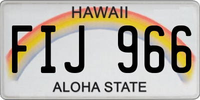 HI license plate FIJ966