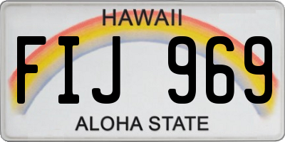 HI license plate FIJ969