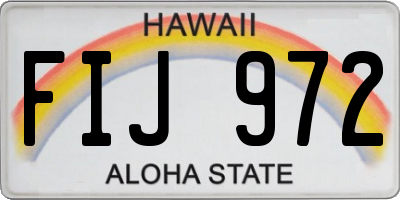 HI license plate FIJ972