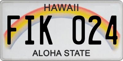 HI license plate FIK024