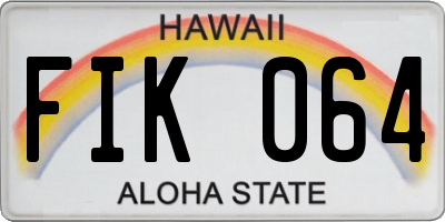 HI license plate FIK064