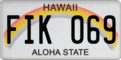 HI license plate FIK069