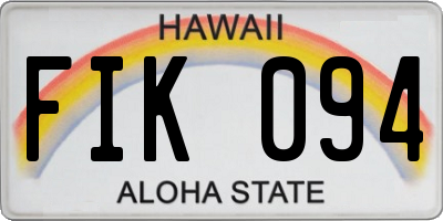 HI license plate FIK094
