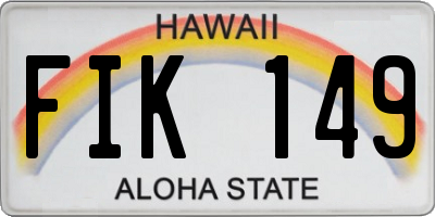 HI license plate FIK149