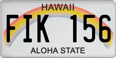 HI license plate FIK156