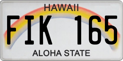 HI license plate FIK165