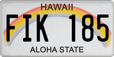 HI license plate FIK185