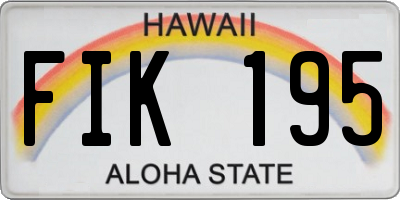 HI license plate FIK195