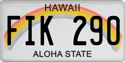 HI license plate FIK290