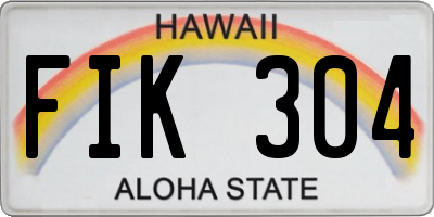 HI license plate FIK304