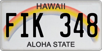 HI license plate FIK348