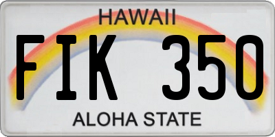 HI license plate FIK350