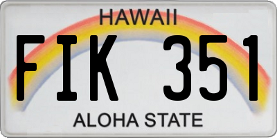 HI license plate FIK351