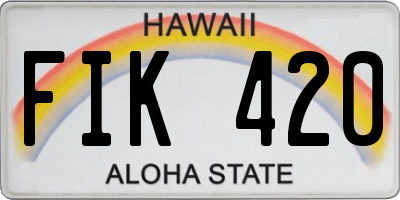 HI license plate FIK420