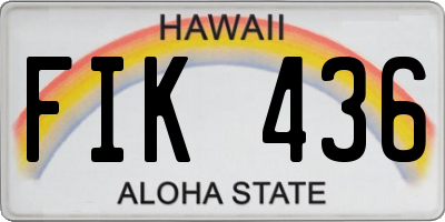 HI license plate FIK436