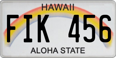 HI license plate FIK456