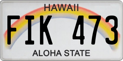 HI license plate FIK473