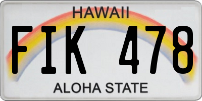 HI license plate FIK478
