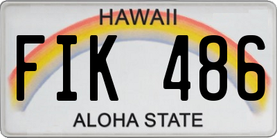 HI license plate FIK486