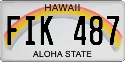 HI license plate FIK487