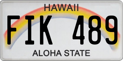 HI license plate FIK489