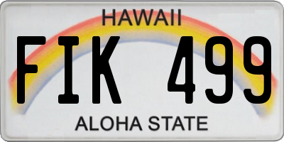 HI license plate FIK499