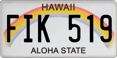 HI license plate FIK519