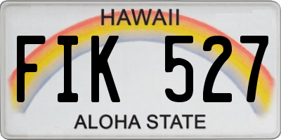 HI license plate FIK527